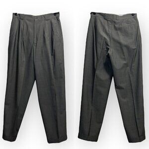 GIANNI Versace Vintage Gray High Waist Pleated Pants Trousers Size XL